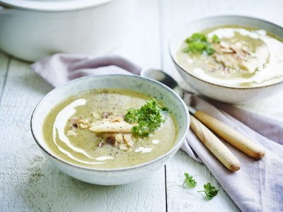 Broccolisoep met gerookte forel