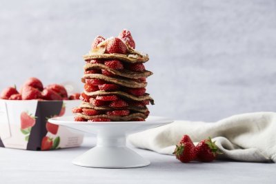 Pannekoekjes met aardbijen