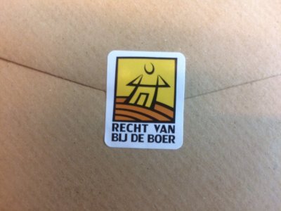 Sticker Recht van bij de boer